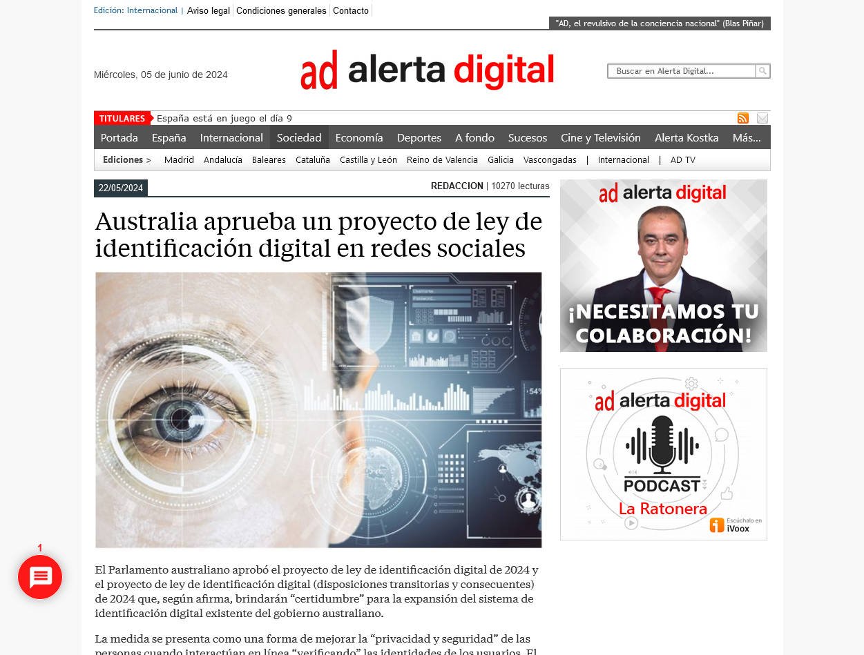 https://www.alertadigital.com/2024/05/22/australia-aprueba-un-proyecto-de-ley-de-identificacion-digital-en-redes-sociales/