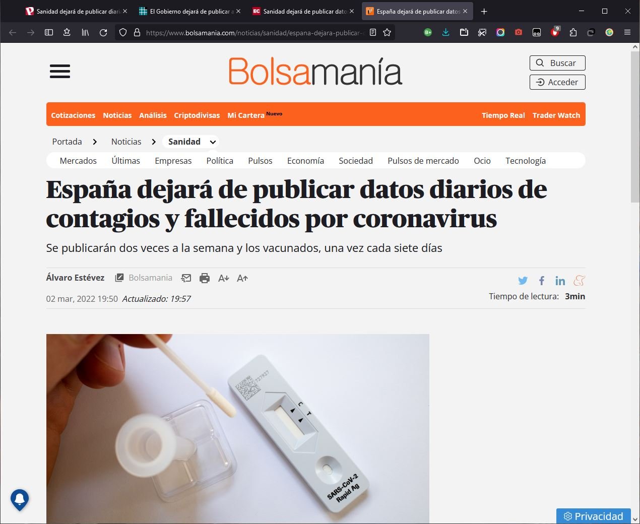 Ante la mortandad en masa que se avecina, el masónico gobierno de España anuncia que dejará de publicar los datos de «fallecidos» por la falsa pandemia (febrero 2 de 2022). https://uncatolicoperplejo.com/sanidad-anuncia-que-dejara-de-publicar-los-datos-de-fallecidos-por-la-falsa-pandemia/